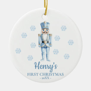 Nutcracker Personalized Baby's First Christmas Ceramic Ornament