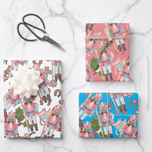 Nutcracker Photo Face Funny Christmas  Wrapping Pa Paper Sheet