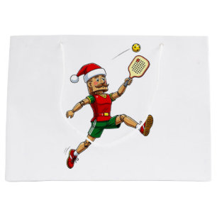 Nutcracker Pickleball Player Holiday Sports Xmas Large Gift Bag