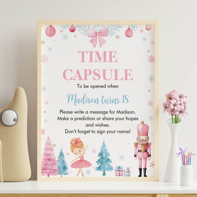 Nutcracker Pink Ballet Birthday Time Capsule Sign (Creator Uploaded)