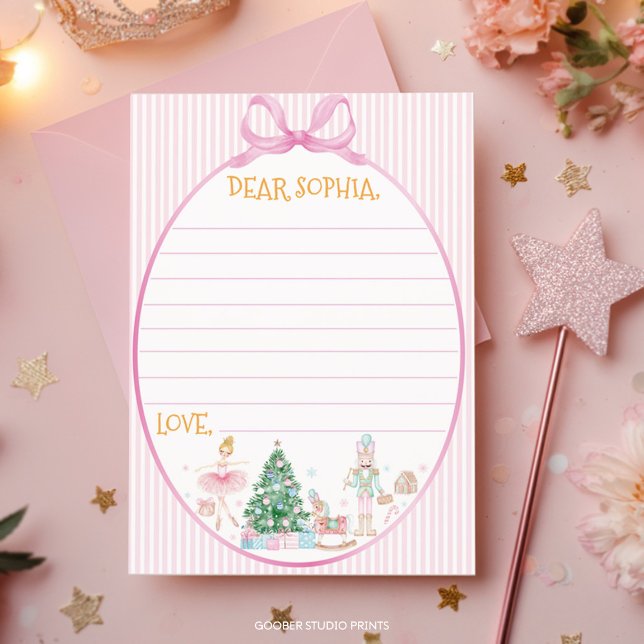 Nutcracker Pink Bow Birthday Time Capsule Card (Creator Uploaded)