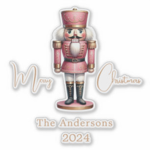 Nutcracker pink white simple Christmas