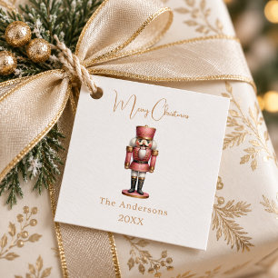 Nutcracker pink white simple Christmas Favour Tags