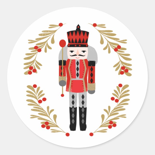 Nutcracker Prince Christmas Classic Round Sticker (Front)