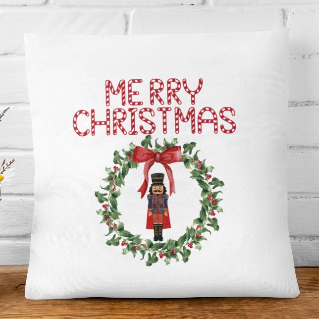 Nutcracker Red Bow Festive Christmas Home Decor Cushion (Creator Uploaded)