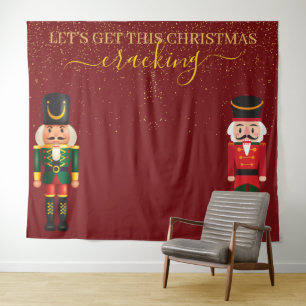 Nutcracker Red Christmas Photo Booth Backdrop Tapestry