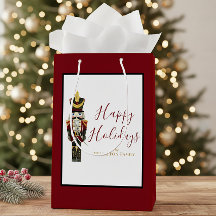 Nutcracker Red Happy Holidays Classic Christmas