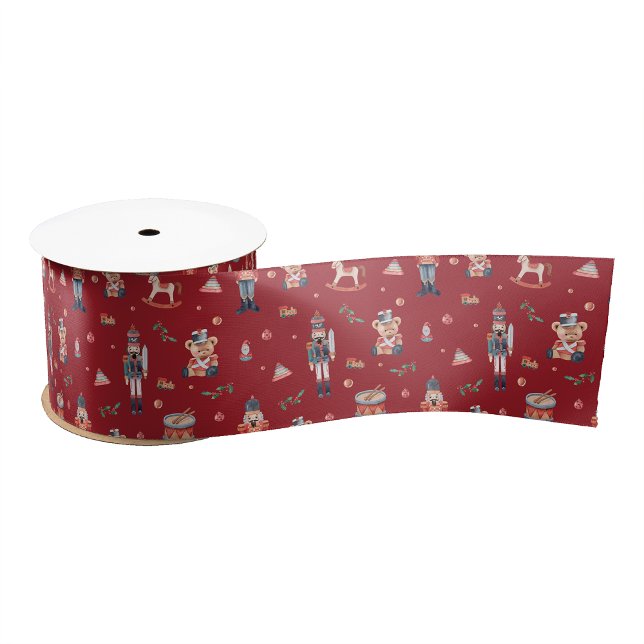 Nutcracker Ribbon Satin Ribbon (Nutcracker Holiday Ribbon
)