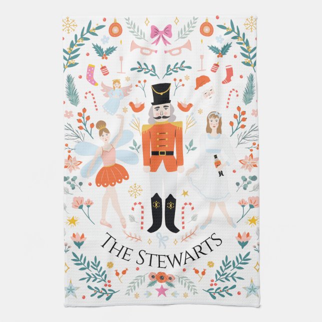 Nutcracker Scene Personalised Kitchen Towel (Vertical)
