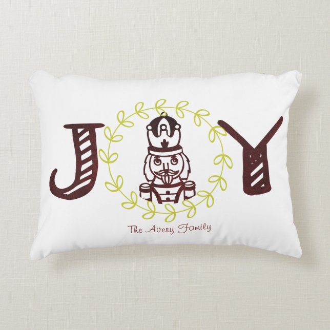 Nutcracker Simple Modern Personalised Decorative Cushion (Front)