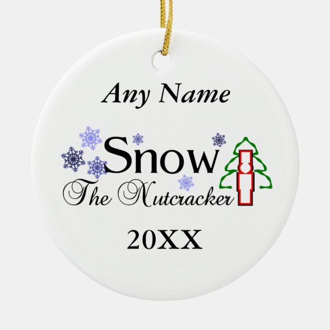 Nutcracker Snow Ceramic Ornament (Front)