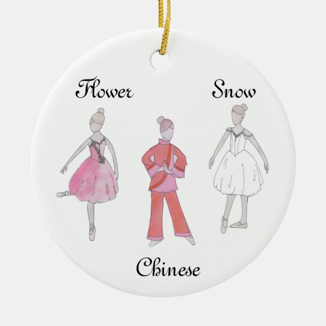 Nutcracker Snow/Chinese/Flower Keepsake Ornament (Front)