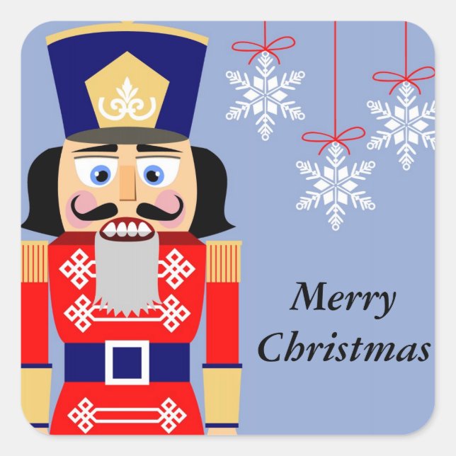 Nutcracker Snowflake Christmas Stickers (Front)