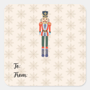 Nutcracker Snowflake Pattern Holiday Paper Napkin Square Sticker