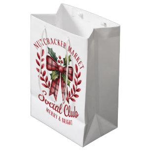 Nutcracker Social Club Shopping Market Group Medium Gift Bag