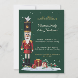 Nutcracker Soldier Christmas Party Invitation