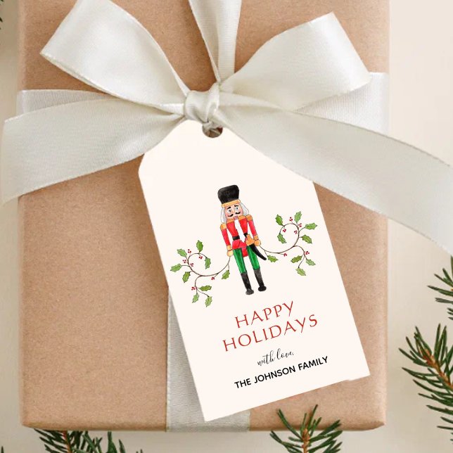 Nutcracker soldier Happy Holidays Gift Tags (Creator Uploaded)