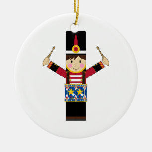 Nutcracker Soldier Playing Drums Ornament