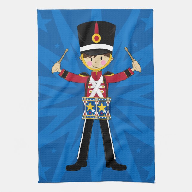 Nutcracker Soldier Playing Drums Towel (Vertical)
