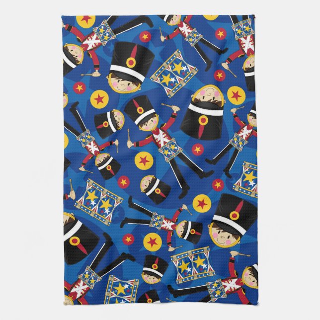 Nutcracker Soldier Playing Drums Towel (Vertical)
