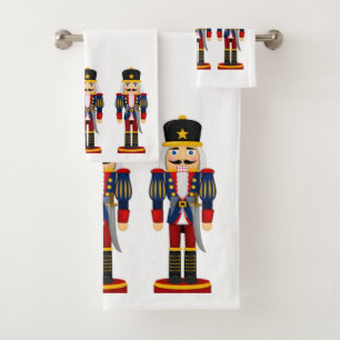 Nutcracker Soldier Pretty Christmas Bath Towel Set