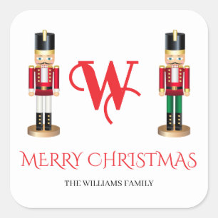 Nutcracker Soldiers Christmas Square Sticker