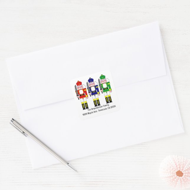Nutcracker Soldiers Christmas  Square Sticker (Envelope)