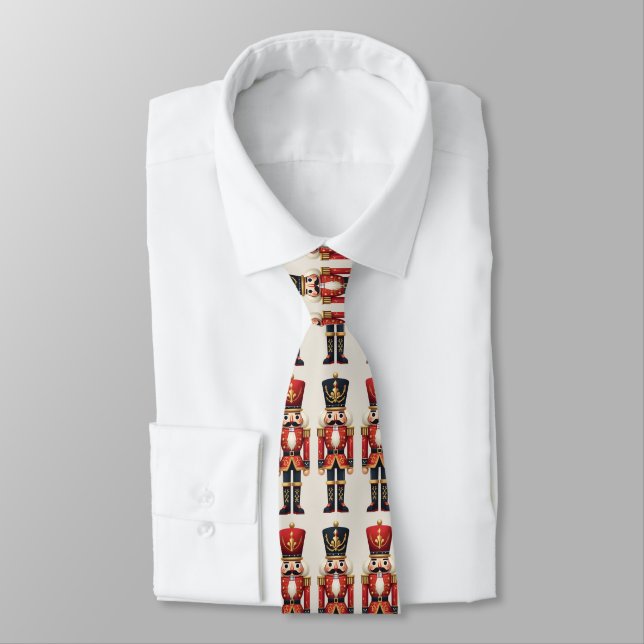 Nutcracker Soldiers Christmas  Tie (Tied)