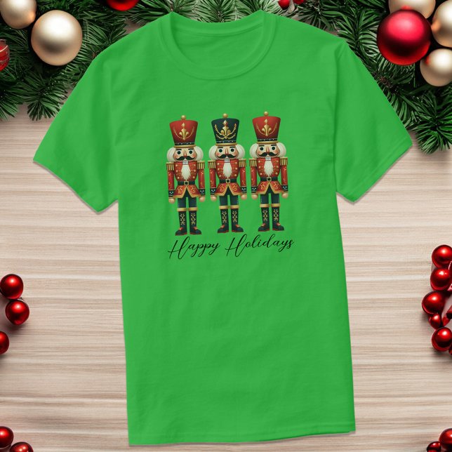 Nutcracker Soldiers Happy Holiday Dark T-Shirt (Creator Uploaded)