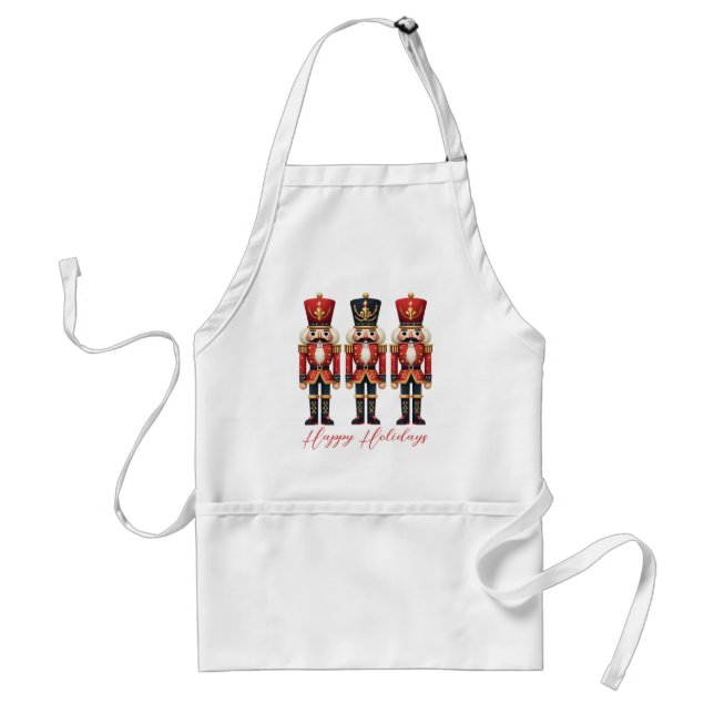 Nutcracker Soldiers Happy Holiday Standard Apron (Front)