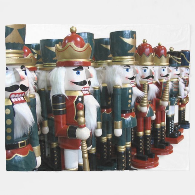 Nutcracker Soliders on Fleece Throw Blanket (Front (Horizontal))
