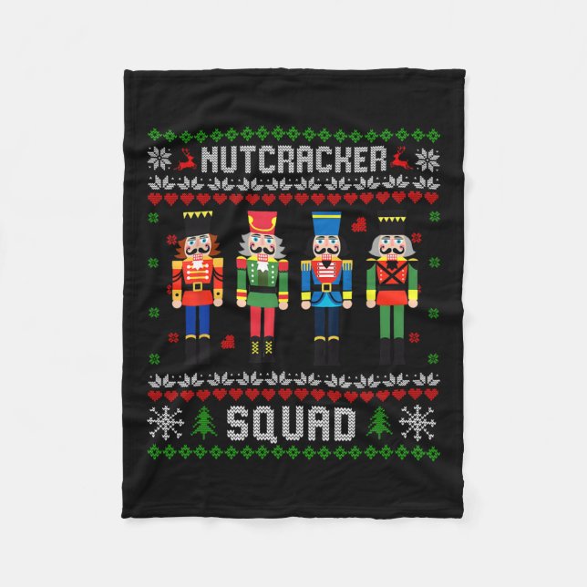 Nutcracker Squad Ballet Dance Christmas Matching F Fleece Blanket (Front)