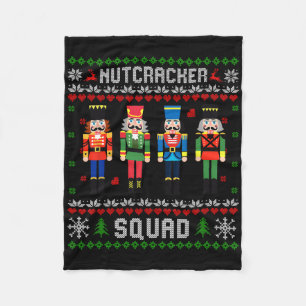 Nutcracker Squad Ballet Dance Christmas Matching F Fleece Blanket