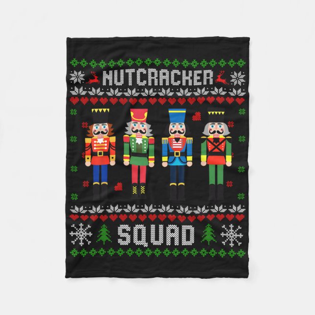 Nutcracker Squad Ballet Dance Christmas Matching F Fleece Blanket (Front)