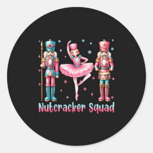 Nutcracker Squad Ballet Dance Merry Christmas Wome Classic Round Sticker