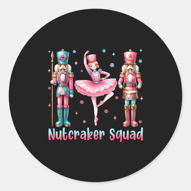 Nutcracker Squad Ballet Dance Merry Christmas Wome Classic Round Sticker (Front)