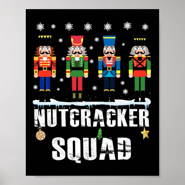 Nutcracker Squad Byllet Dance Matching Family Chri Poster (Front)