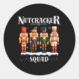 Nutcracker Squad Christmas Pajama Holiday Fun Fest Classic Round Sticker
