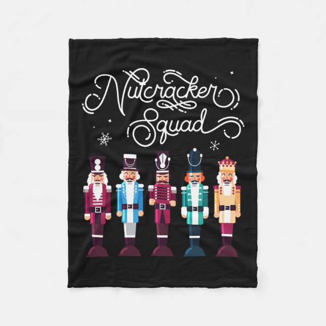 Nutcracker Squad Holiday Christmas Boy Girls Women Fleece Blanket (Front)