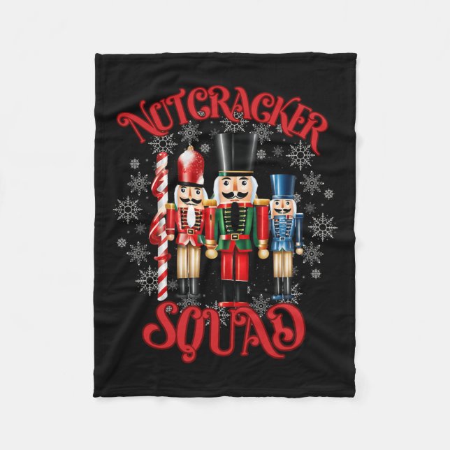 Nutcracker Squad Holiday Christmas Xmas Pajama  Fleece Blanket (Front)