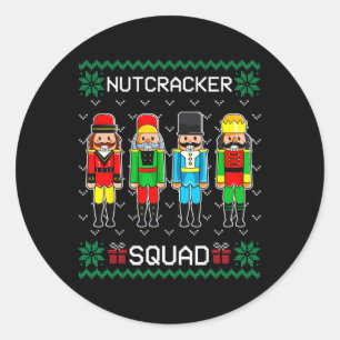 Nutcracker Squad Llet Dance Christmas Matching Fam Classic Round Sticker