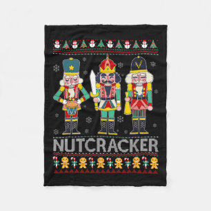Nutcracker Squad Shirt Funny Ugly Christmas Sweate Fleece Blanket