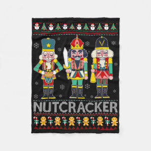 Nutcracker Squad Shirt Funny Ugly Christmas Sweate Fleece Blanket