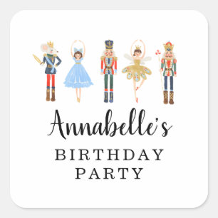 Nutcracker Square Stickers, Favour Stickers