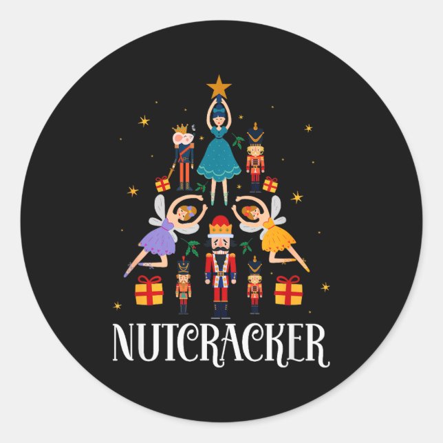 Nutcracker Sugar Fairy Plum Christmas - Nutcracker Classic Round Sticker (Front)