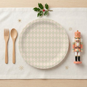 Nutcracker Sugar Plum Fairy Argyle Tableware Paper Plate