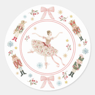 Nutcracker Sugar Plum Fairy Baby Shower Classic Round Sticker