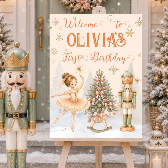 Nutcracker Sugar Plum Fairy Ballerina Welcome Sign (Nutcracker Sugar Plum Fairy Ballerina Welcome Sign)
