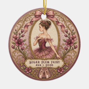 Nutcracker Sugar Plum Fairy ballet role photo Ceramic Ornament