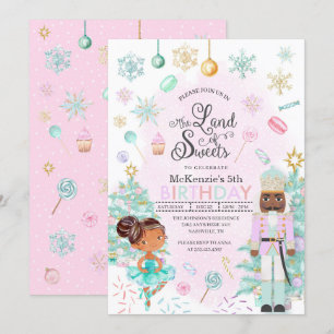 Nutcracker Sugar Plum Fairy Christmas Birthday Invitation
